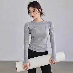 Womens Seamless Long-Sleeve Fitness Top