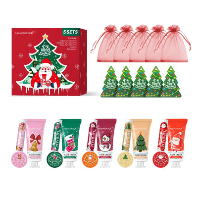 Christmas 5 Piece Gift Set with Balm Hand Cream & Lipstick
