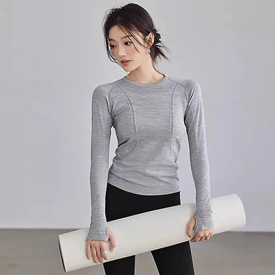 Womens Seamless Long-Sleeve Fitness Top