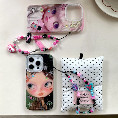 Cute Pink Cartoon Girl Phone Case for iPhone